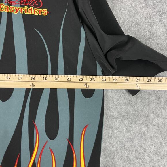 Vintage EasyRiders Shirt Mens Large Flame Button Motorcycle Biker Grunge Y2K - Picture 8 of 14